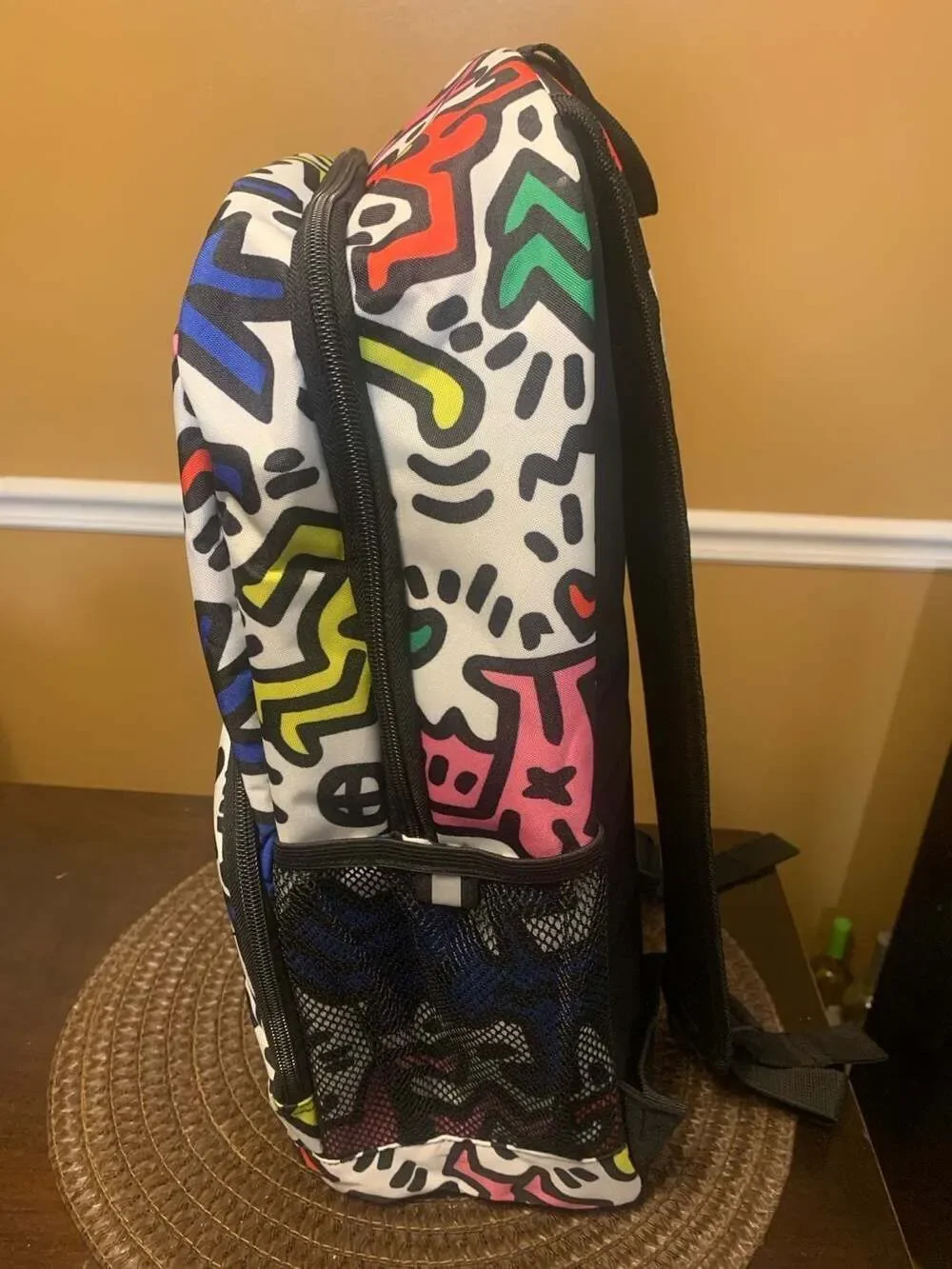 Keith Haring All Over Print Dancing Figures Backpack by Mad Engine EUC
